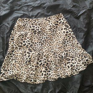 Cheetah print skirt.